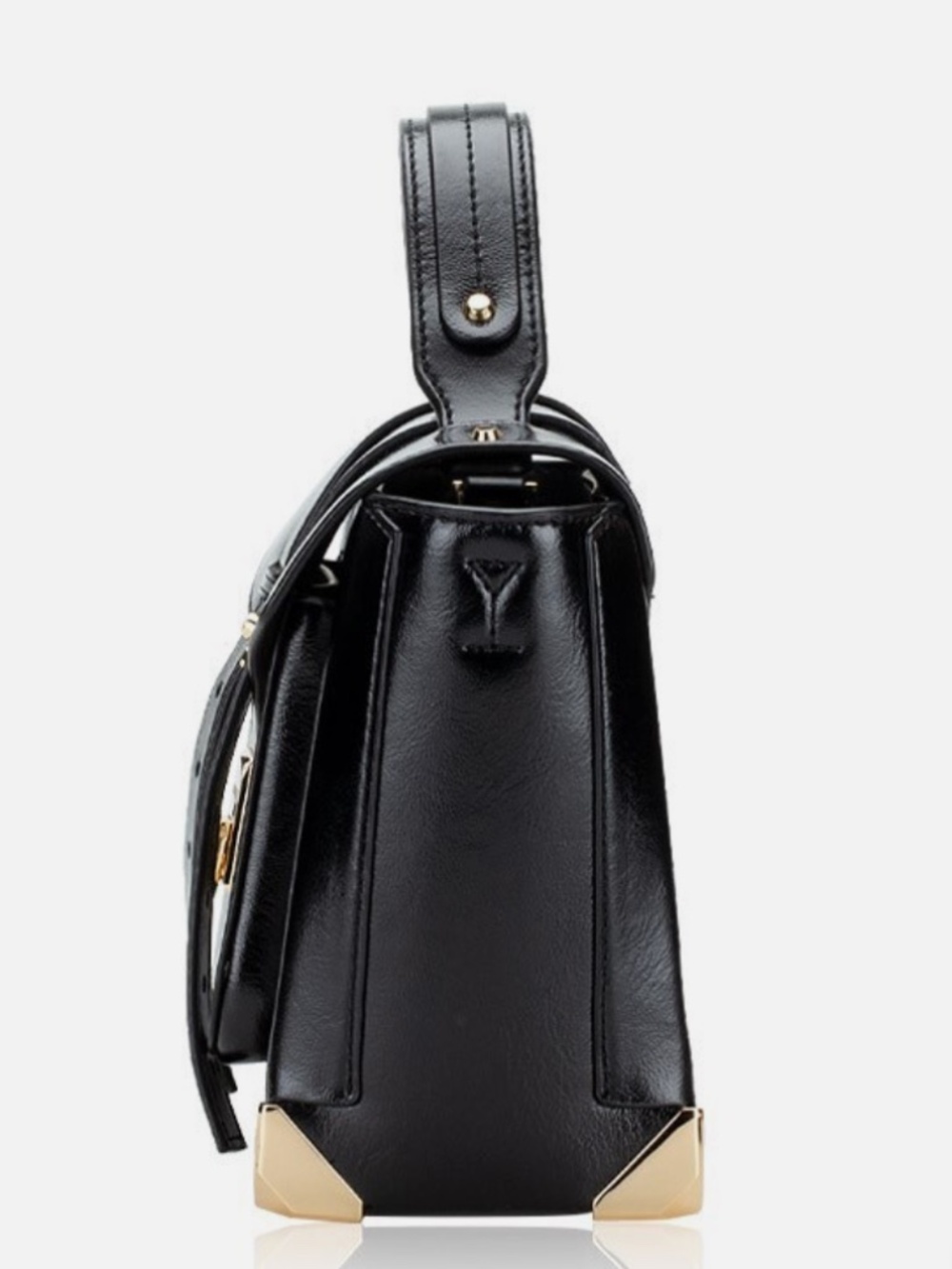 Michael kors Manhattan Medium Patent Faux Leather Satchel Black - Picture 14 of 15